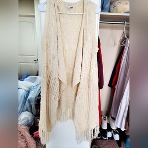 White festival cover up vest